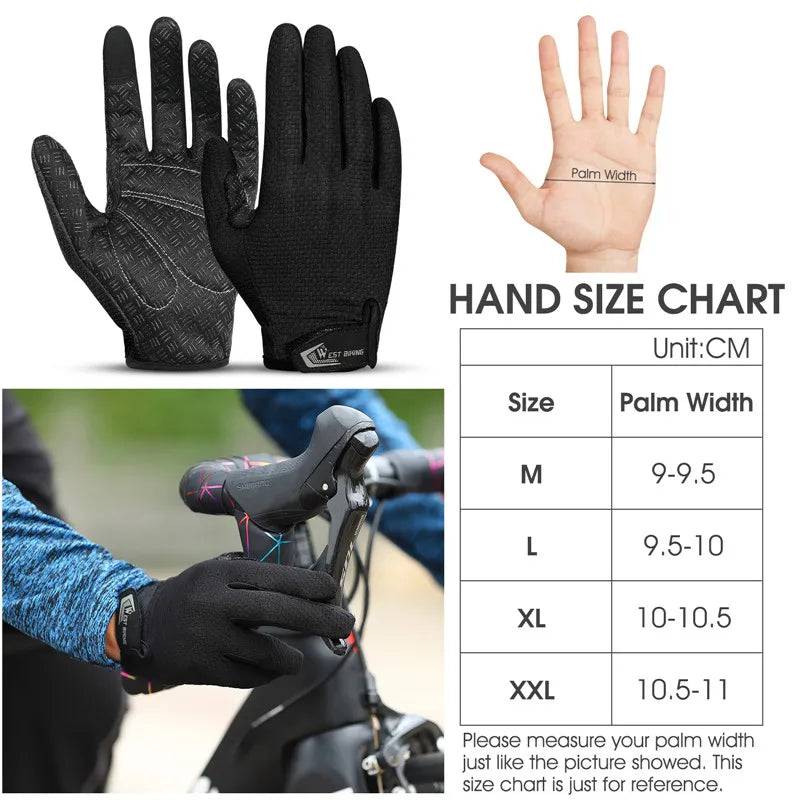 
                  
                    WEST BIKING Spring Autumn Unisex Cycling Gloves Full Finger Touch Screen Mountaineering Sports Gloves Summer Fingerless Mitts
                  
                