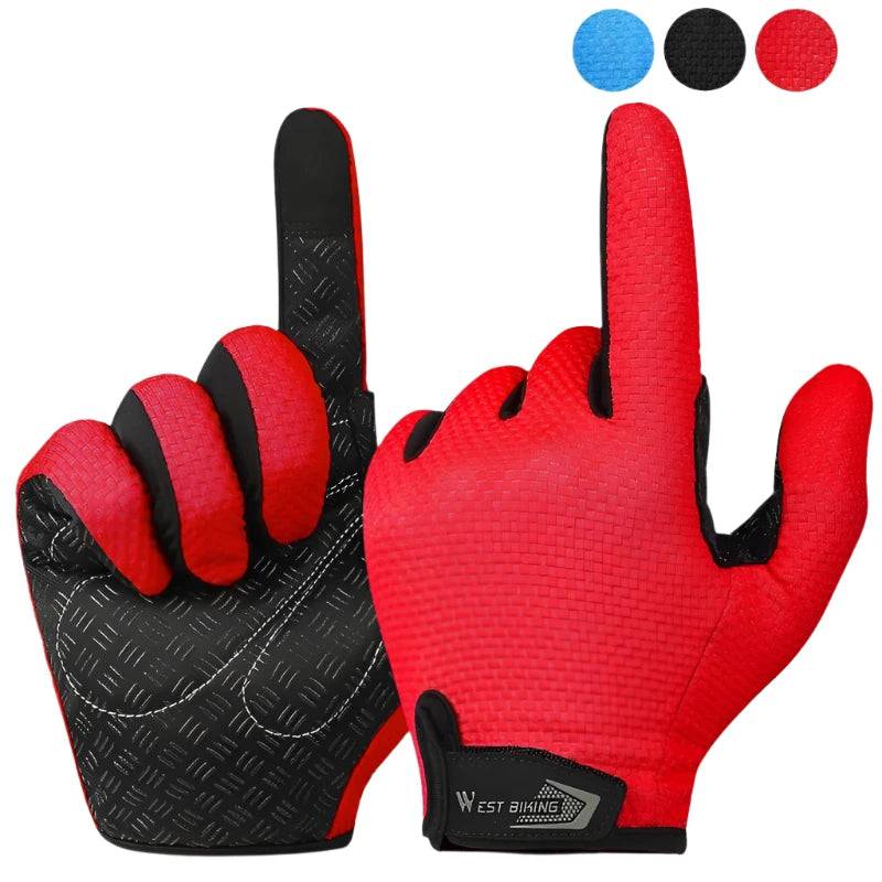 WEST BIKING Spring Autumn Unisex Cycling Gloves Full Finger Touch Screen Mountaineering Sports Gloves Summer Fingerless Mitts