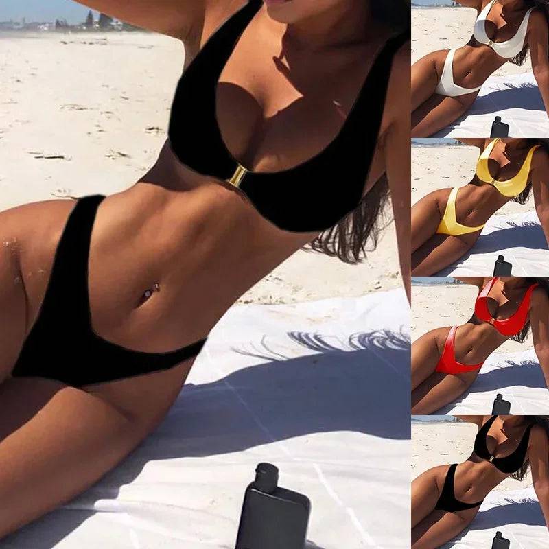 
                  
                    New Summer Sexy Bikini Set Solid Swimsuit Women Swimwear Push Up Set Bandage Beach Bathing Suit Beachwear Women Swimwear
                  
                