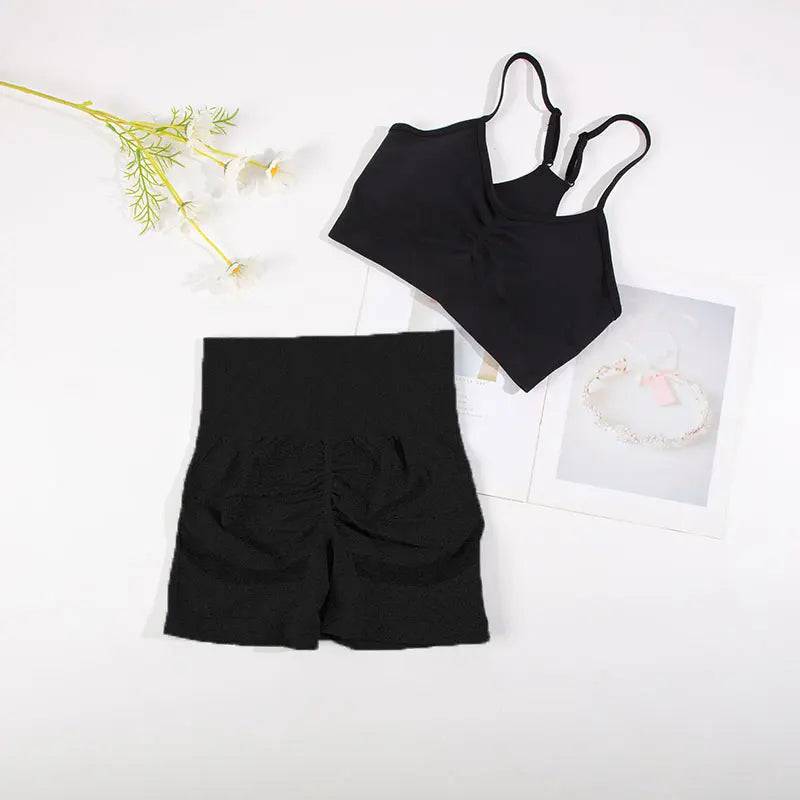 
                  
                    CHRLEISURE Seamless Sports Set Women's  2PCS Yoga Suit Fitness Bra with Cycling Shorts Gym Elastic Workout Outfit Activewear
                  
                