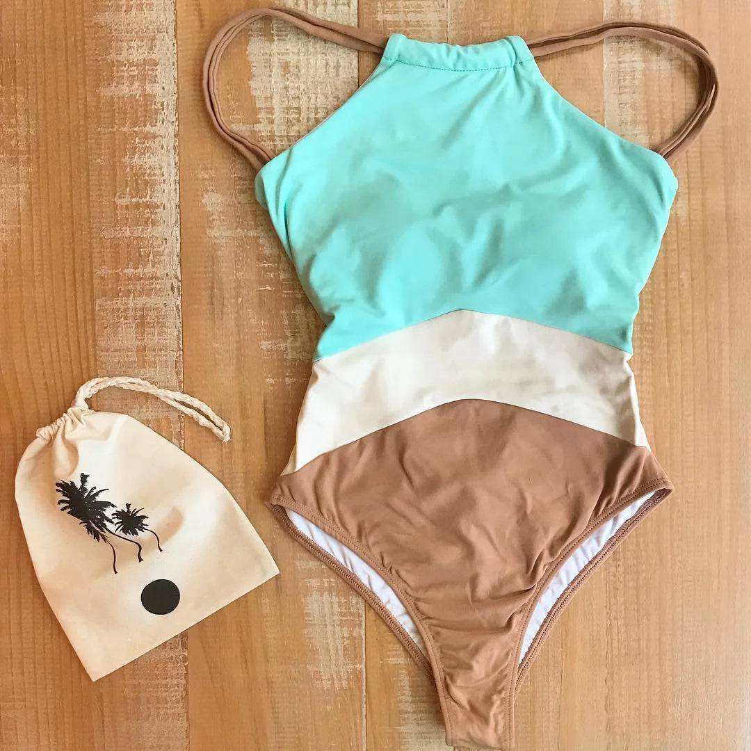 
                  
                    2022 Patchwork One Piece Swimsuit Swimwear High Neck Bodysuit Bathing Suit Women Piece Swimwear Beach Wear Monokini
                  
                