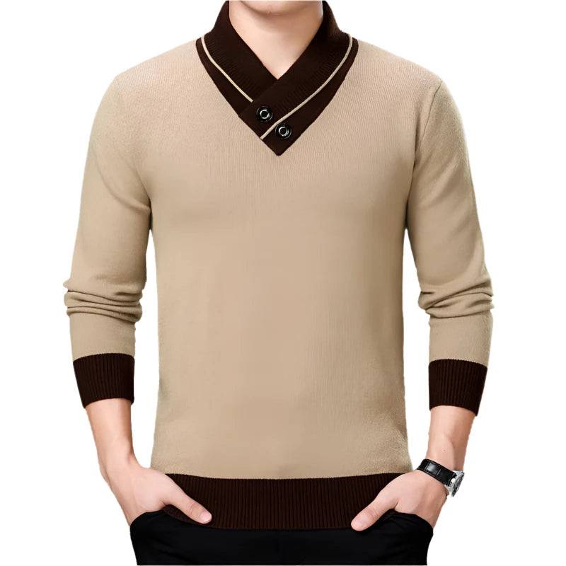 DIMUSI Winter Men;s Sweater Casual Man V-Neck Turtleneck Knitted Sweater Mens Business Double-Collar Knitted Pullovers Clothing