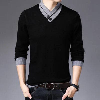 
                  
                    DIMUSI Winter Men;s Sweater Casual Man V-Neck Turtleneck Knitted Sweater Mens Business Double-Collar Knitted Pullovers Clothing
                  
                