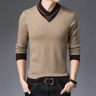 
                  
                    DIMUSI Winter Men;s Sweater Casual Man V-Neck Turtleneck Knitted Sweater Mens Business Double-Collar Knitted Pullovers Clothing
                  
                