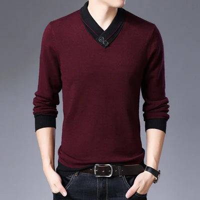 
                  
                    DIMUSI Winter Men;s Sweater Casual Man V-Neck Turtleneck Knitted Sweater Mens Business Double-Collar Knitted Pullovers Clothing
                  
                