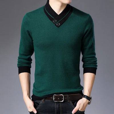 
                  
                    DIMUSI Winter Men;s Sweater Casual Man V-Neck Turtleneck Knitted Sweater Mens Business Double-Collar Knitted Pullovers Clothing
                  
                