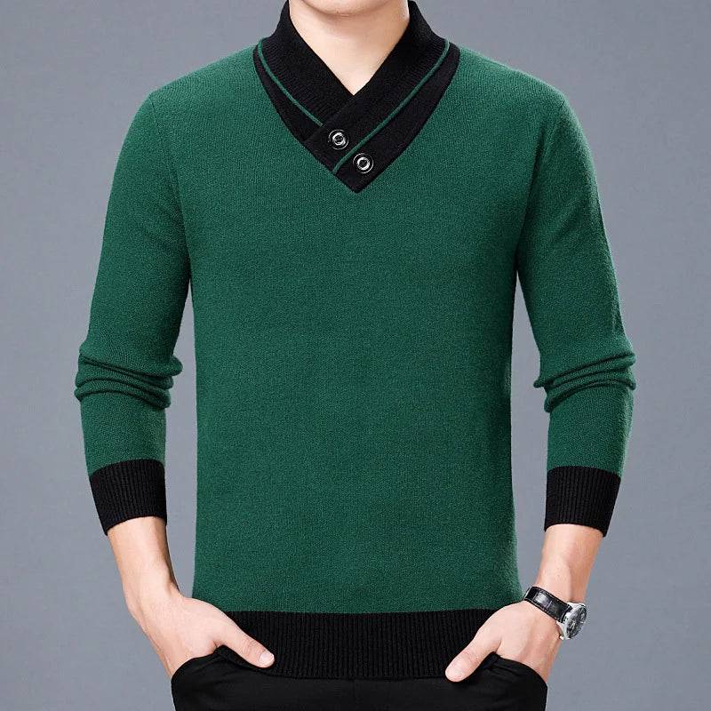 
                  
                    DIMUSI Winter Men;s Sweater Casual Man V-Neck Turtleneck Knitted Sweater Mens Business Double-Collar Knitted Pullovers Clothing
                  
                