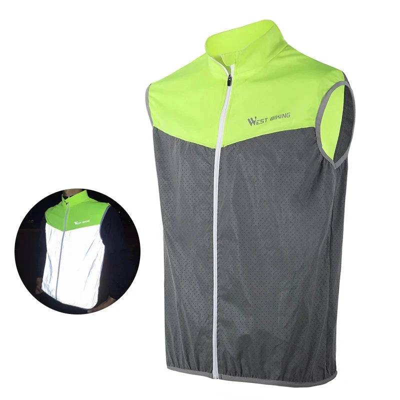 WEST BIKING Cycling Vest Windproof MTB Bike Bicycle Breathable Reflective Clothing Men Women Safety Sleeveless Cycling Jacket