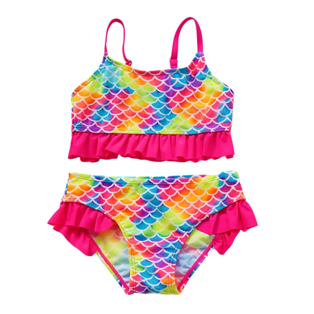 2~12Y Toddler Baby Girls swimsuit Ruffle style Girl Swimwear High quality Kids Bikini set Swimming outfit for kid girls