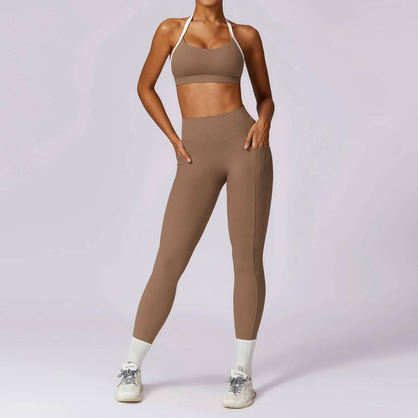 
                  
                    Women Tracksuit Yoga Set 2PCS Sport Suit GymWorkout Clothes Long Sleeve Gym Crop Top High Waist Leggings Fitness Bra Sports Wear
                  
                