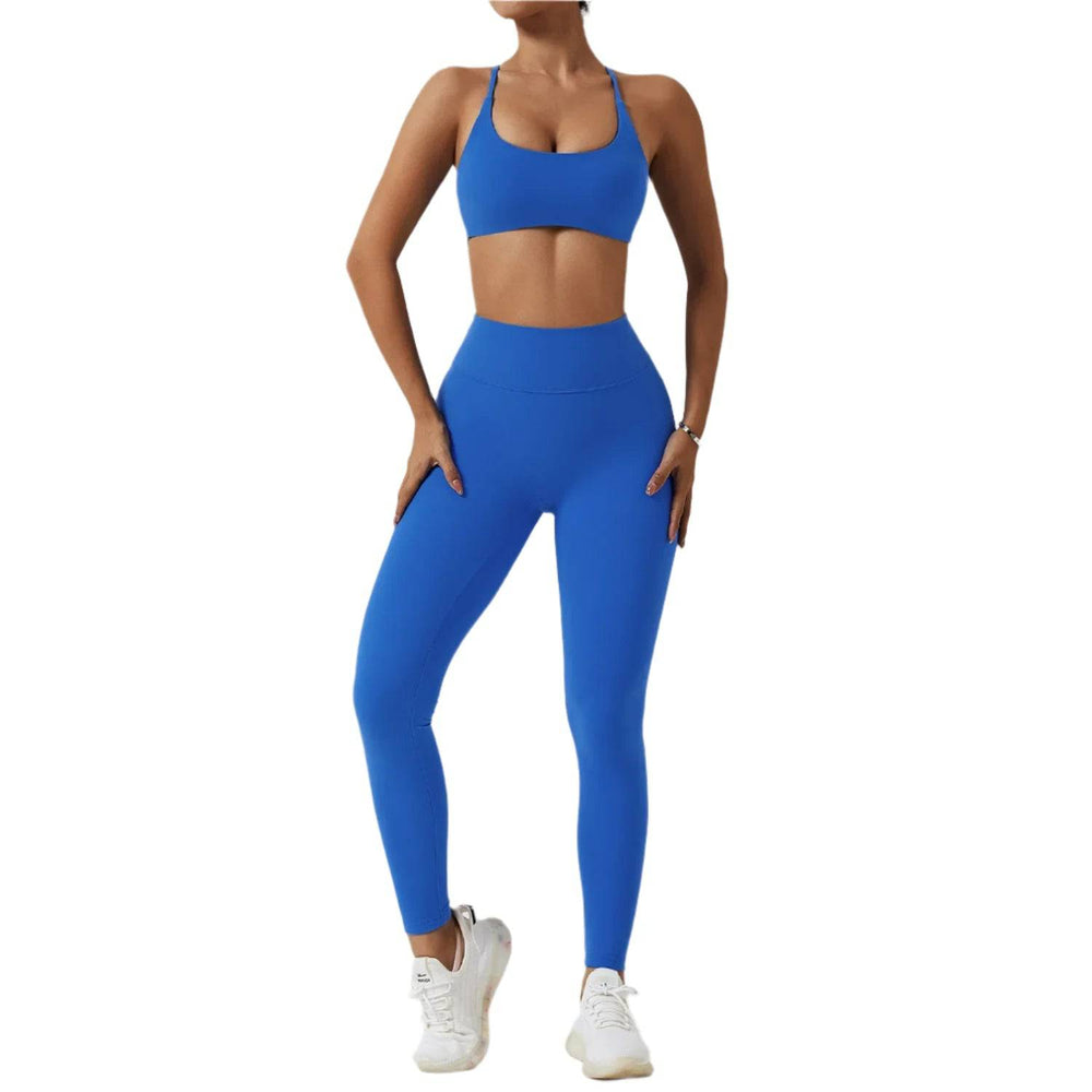 Yoga Set Women's 2-Piece Gym Clothes Push Up Clothing High Waist Leggings Fitness Shorts Sports Bra Workout Tracksuit Sportswear