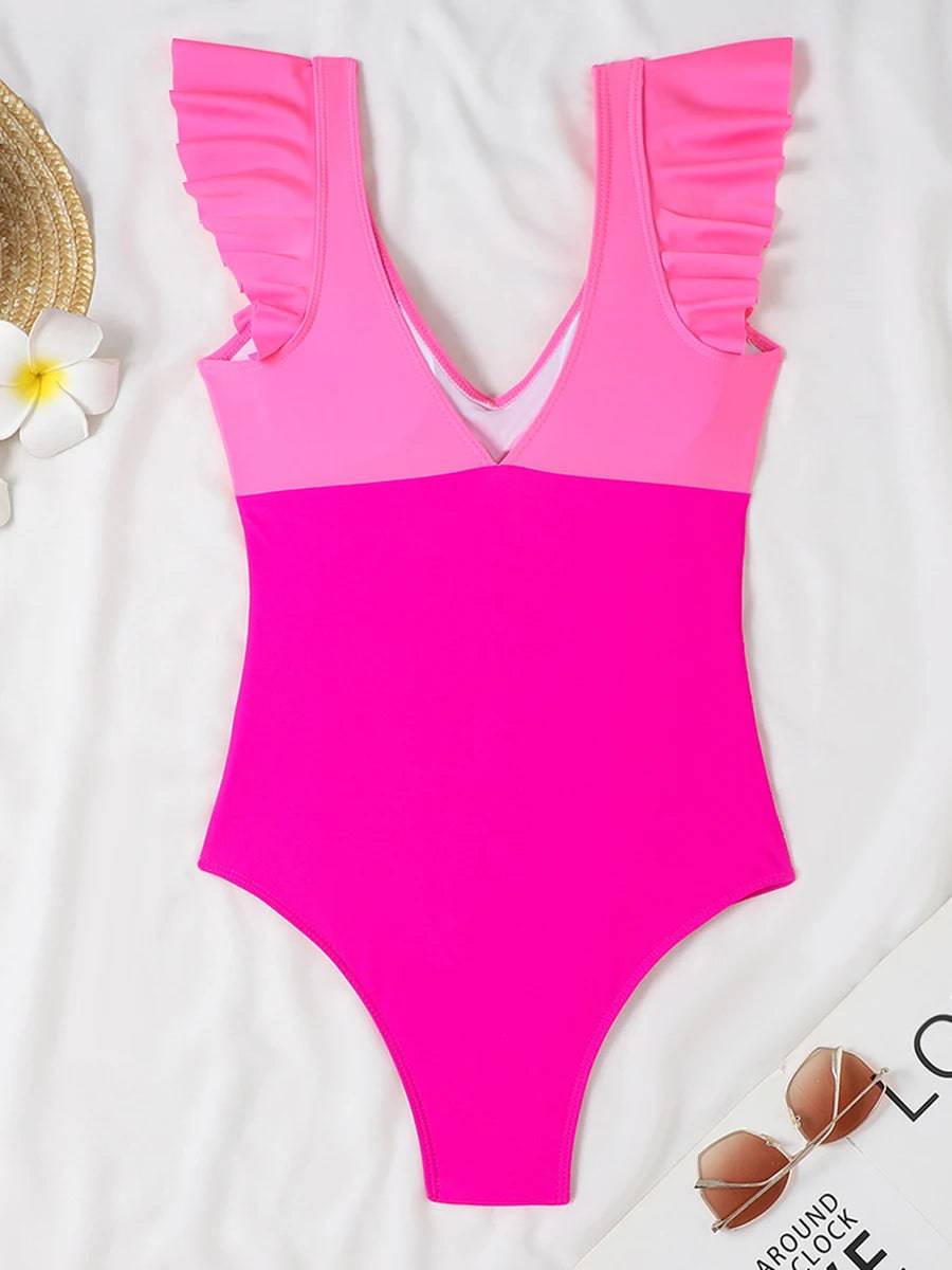 
                  
                    2024 Hollow Out Cross Ztvitality Swimsuit One Piece Solid Ruffle Swimwear Women Bathing Swimming Swim Suit Female Beach Wear
                  
                