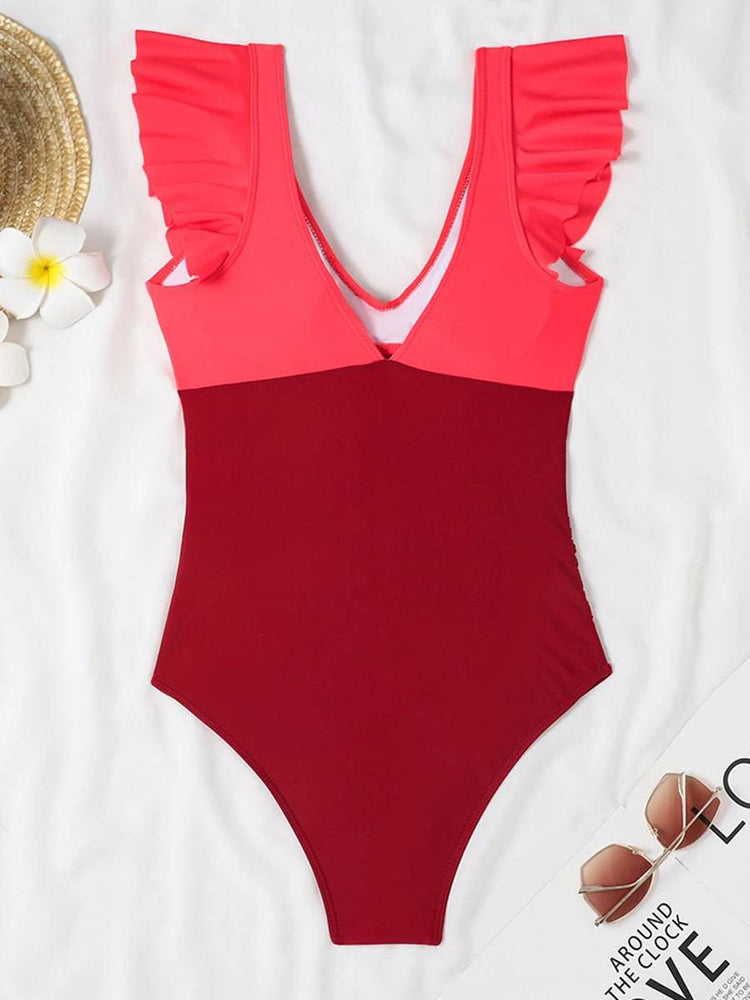 
                  
                    2024 Hollow Out Cross Ztvitality Swimsuit One Piece Solid Ruffle Swimwear Women Bathing Swimming Swim Suit Female Beach Wear
                  
                