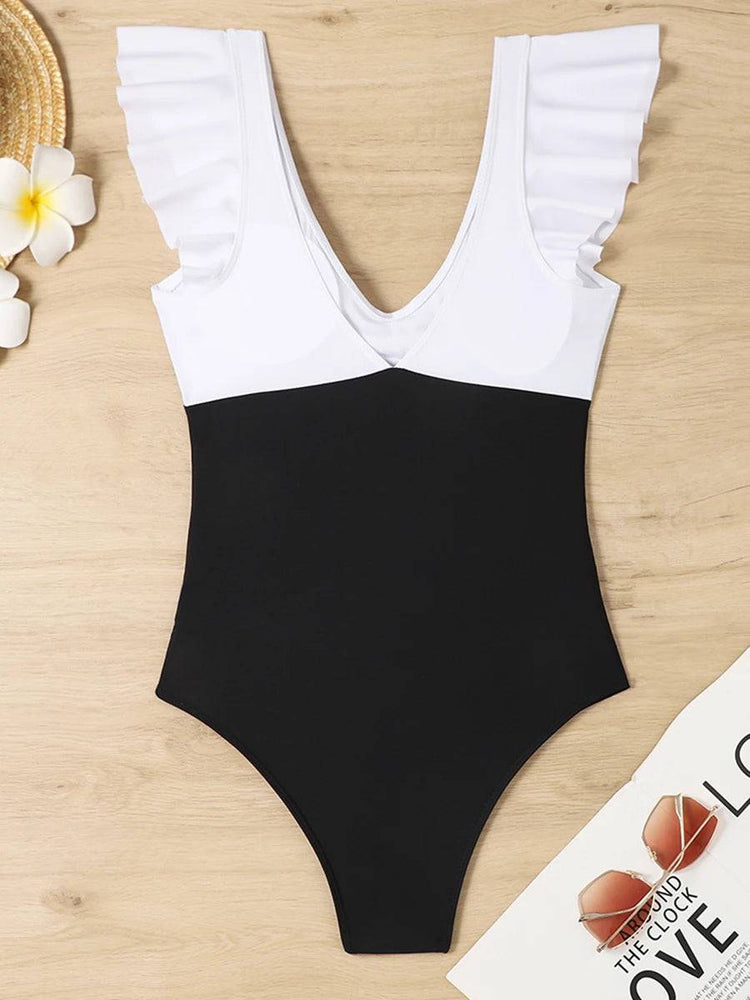 
                  
                    2024 Hollow Out Cross Ztvitality Swimsuit One Piece Solid Ruffle Swimwear Women Bathing Swimming Swim Suit Female Beach Wear
                  
                