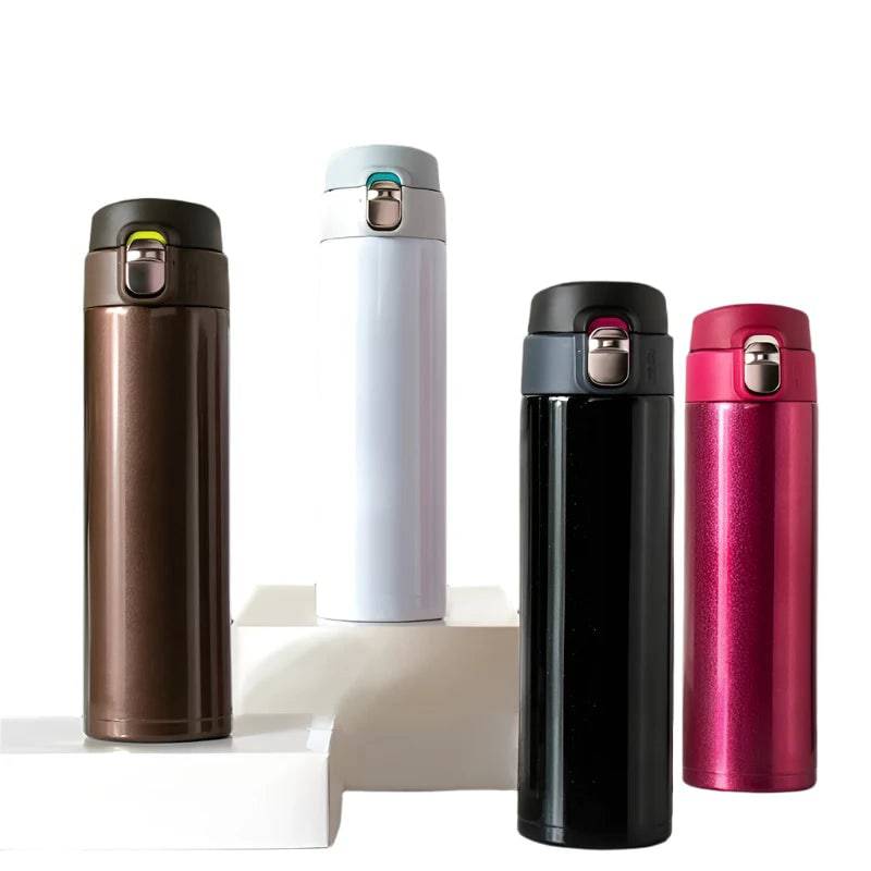 500ML Stainless Steel Bouncing Cover Vacuum Flask Thermos Cup Coffee Tea Milk Thermo Bottle