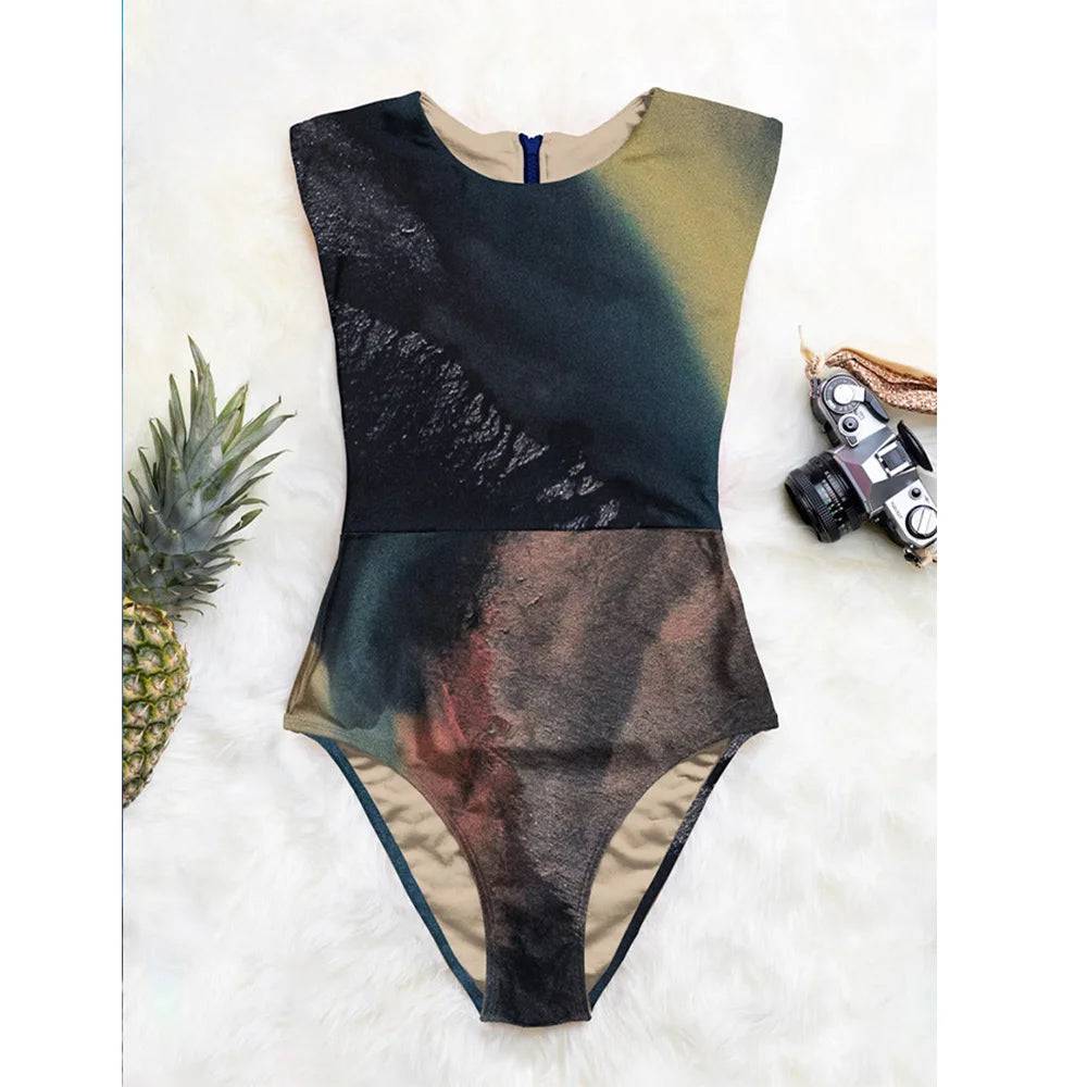 
                  
                    Tie-Dye Abstract Print Beach One-Piece Swimsuit Holiday Beachwear Designer Bathing Suit Summer Surf Wear
                  
                