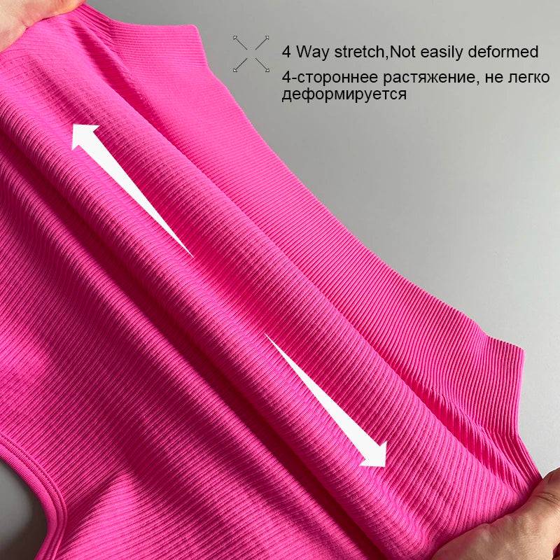 
                  
                    Seamless Yoga Shirt For Women Long Sleeve Ribbed Crop Top Square Neckline Sports Top Female Womens Clothing
                  
                