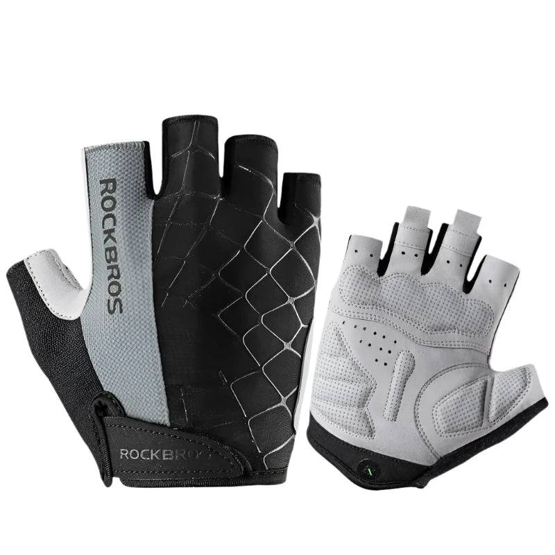 ROCKBROS Cycling Bike Gloves Half Finger Shockproof Breathable MTB Mountain Bicycle Sports Gloves Men Women Cycling Equipment