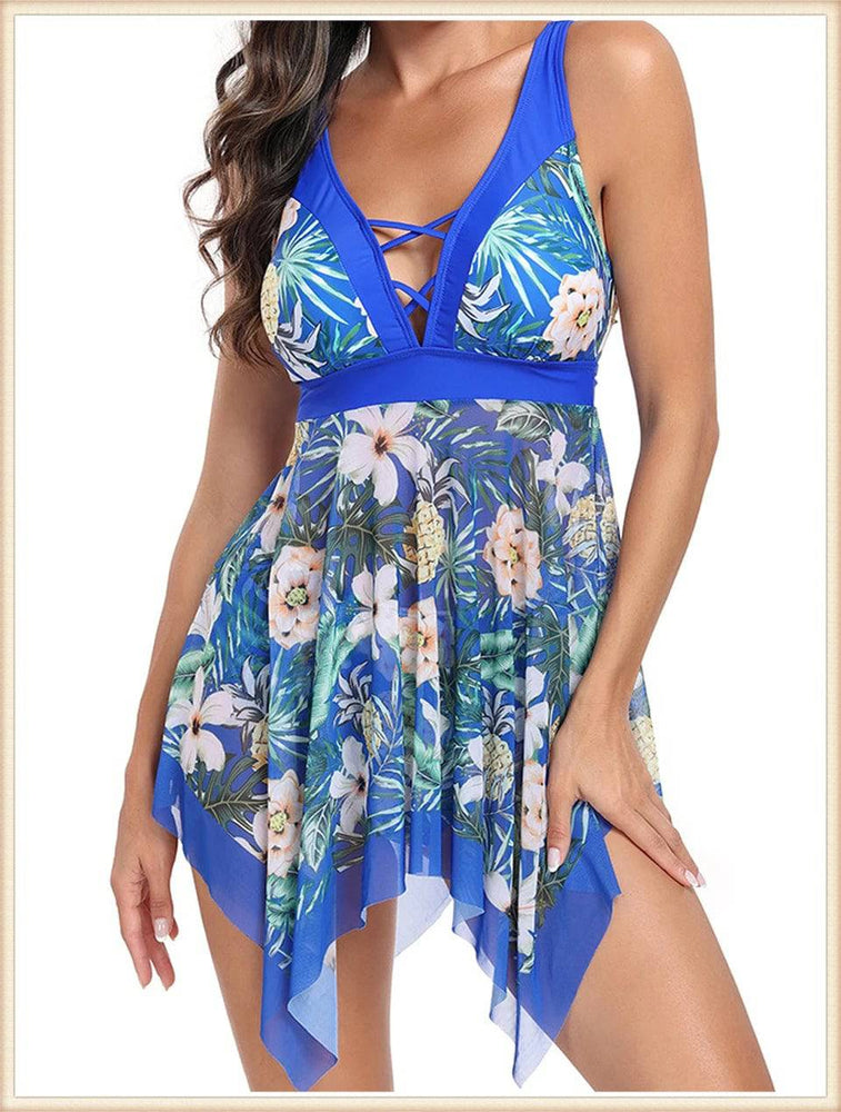 
                  
                    2024 V-neck Tankini Set 2-Piece Swimsuit Women Printed Swimwear Summer Bathers Beachwear Female Straps Bathing Swimming Suit 2XL
                  
                