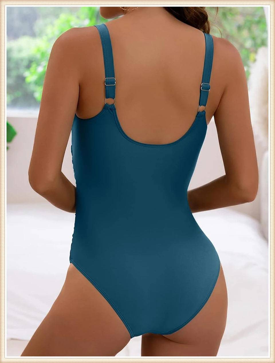 
                  
                    2024 Plain Ruched Swimsuit Women One Piece Solid Swimwear Female Beachwear Bathers Bathing Swimming Swim Bodysuit Summer
                  
                