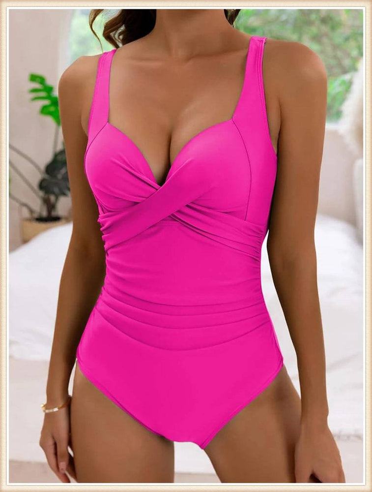 
                  
                    2024 Plain Ruched Swimsuit Women One Piece Solid Swimwear Female Beachwear Bathers Bathing Swimming Swim Bodysuit Summer
                  
                