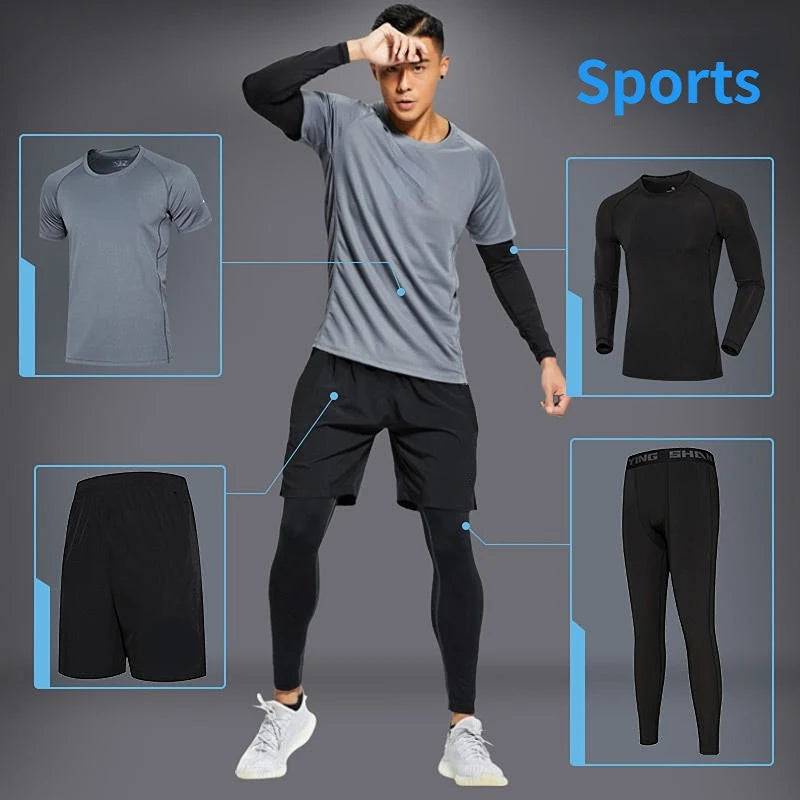 
                  
                    Men's Tracksuit Gym Fitness Compression Basketball Sports Suit Clothes Running Jogging Sport Wear Exercise Workout Tights
                  
                