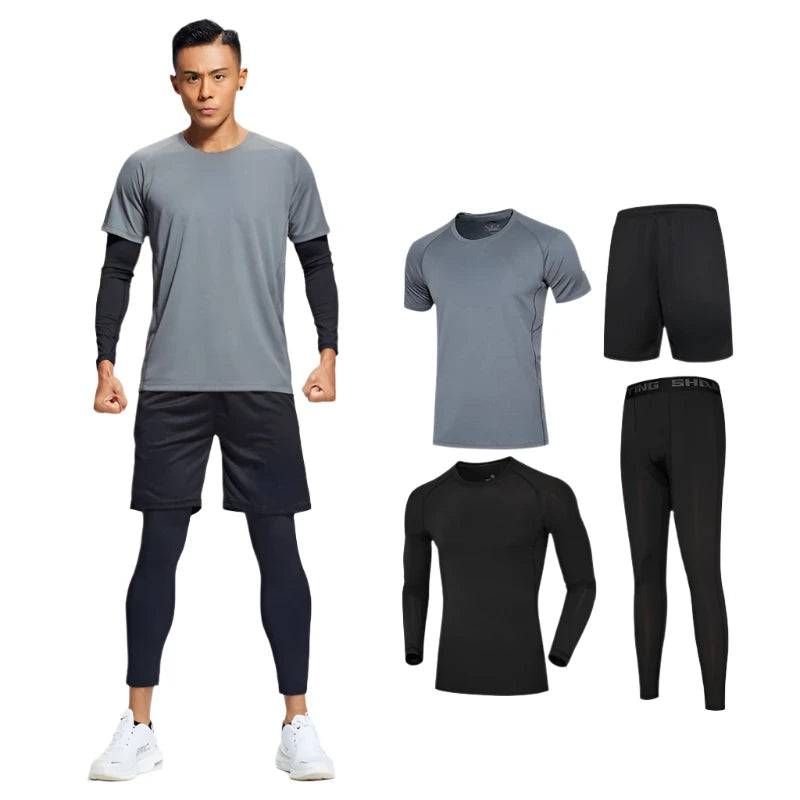 Men's Tracksuit Gym Fitness Compression Basketball Sports Suit Clothes Running Jogging Sport Wear Exercise Workout Tights