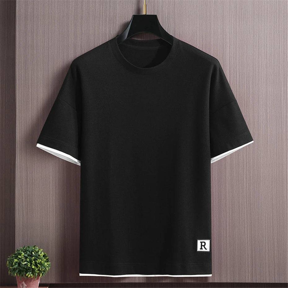 
                  
                    Men's Sets Summer Tracksuit Plus Size 10XL 11XL T-shirts Shorts Suits Male Big Size Summer Suits Black
                  
                