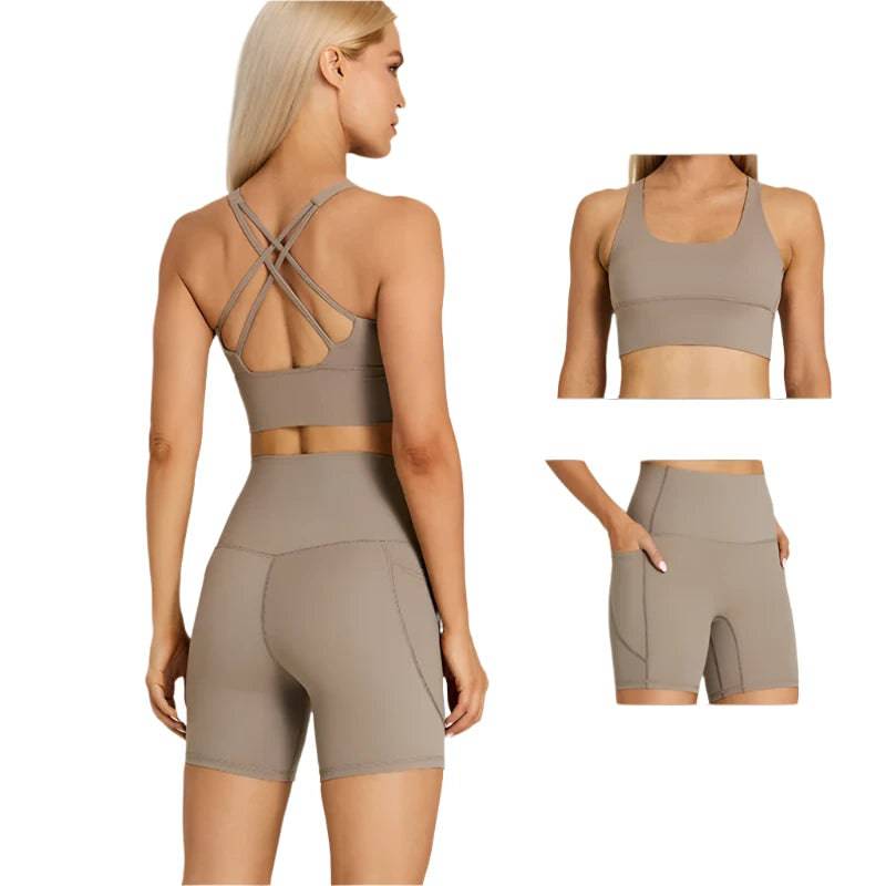 ABS LOLI Pockets Yoga Shorts Set