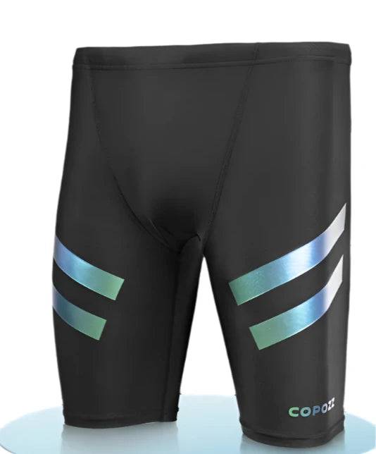 COPOZZ Men Shark Skin Water Repellent Swimming Trunks of Short and Five-quarter Length Swimsuit Swimwear Racing Briefs L-4XL