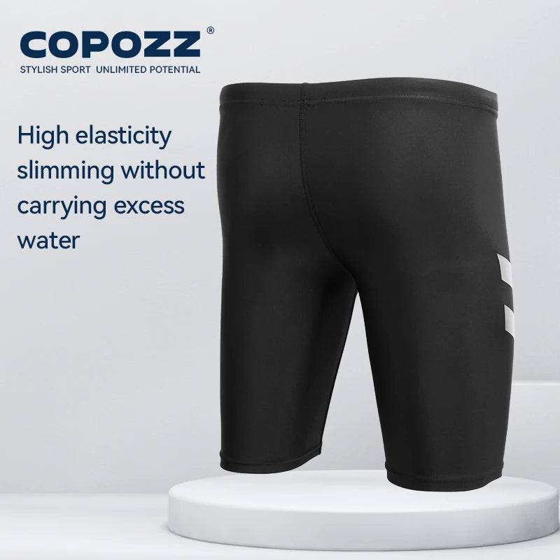 
                  
                    COPOZZ Men Shark Skin Water Repellent Swimming Trunks of Short and Five-quarter Length Swimsuit Swimwear Racing Briefs L-4XL
                  
                