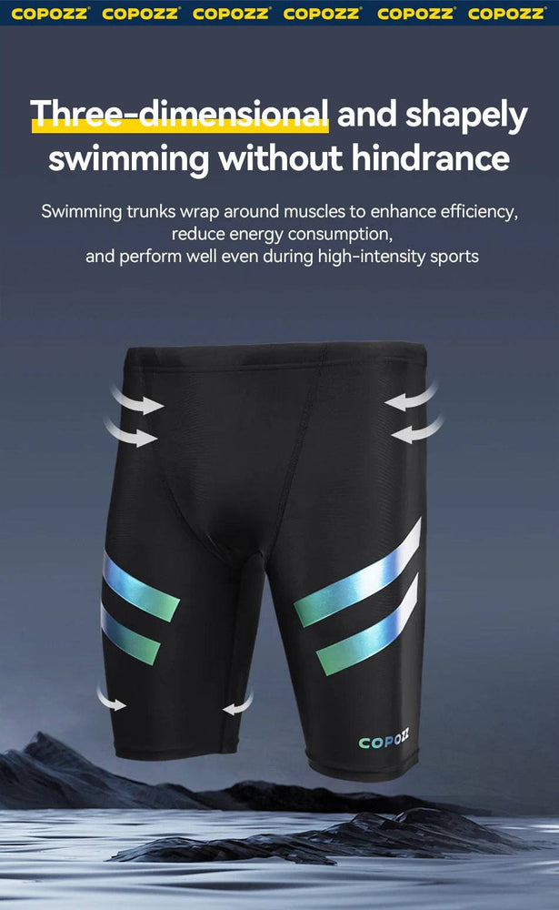 
                  
                    COPOZZ Men Shark Skin Water Repellent Swimming Trunks of Short and Five-quarter Length Swimsuit Swimwear Racing Briefs L-4XL
                  
                