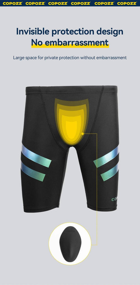 
                  
                    COPOZZ Men Shark Skin Water Repellent Swimming Trunks of Short and Five-quarter Length Swimsuit Swimwear Racing Briefs L-4XL
                  
                