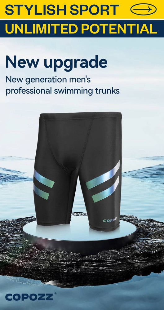 
                  
                    COPOZZ Men Shark Skin Water Repellent Swimming Trunks of Short and Five-quarter Length Swimsuit Swimwear Racing Briefs L-4XL
                  
                