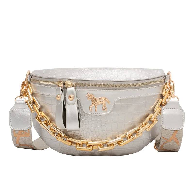 
                  
                    Thick Chain Women's Waist Bag Fanny Pack Fashion Shoulder Crossbody Chest Bags Female Belt Bag Crocodile Shoulder Bag
                  
                