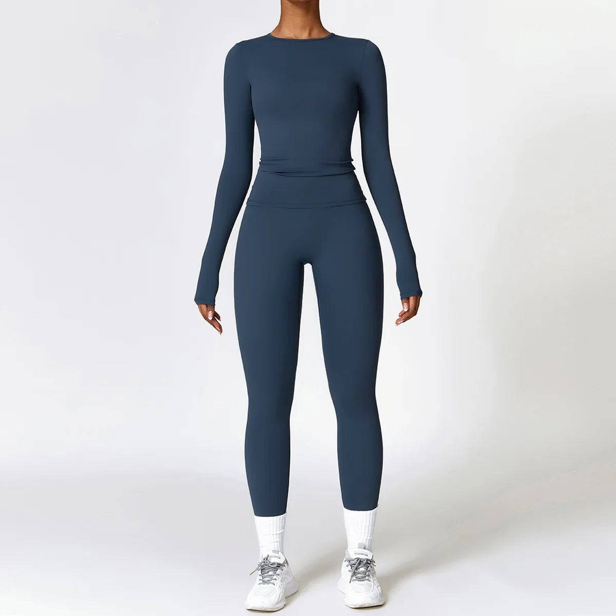 
                  
                    2PCS Yoga Set Women's Sportswear Yoga Clothes Fitness Long Sleeve  Tracksuits Sports Suit Gym Top High Waist Leggings Women sets
                  
                