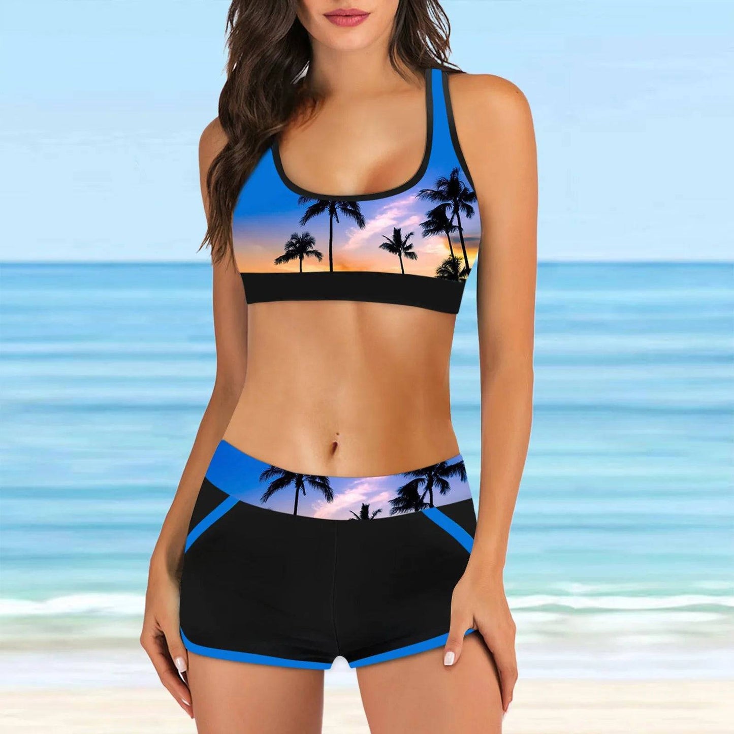 
                  
                    New Tankini Set Two Piece Swimsuit Women High Waist Y2k Bikini Swimwear Luxury Cover Up Beachwear Summer Beach Mujer купальник
                  
                