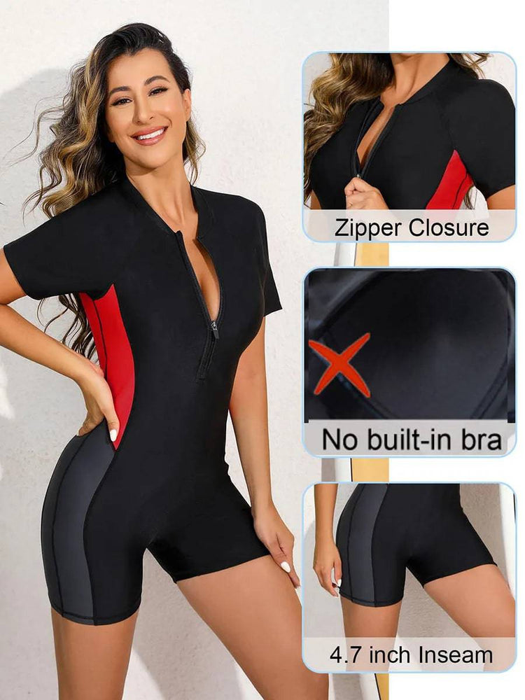 
                  
                    One Piece Quick-Drying Swimwear Sporty Swim Suit Short Sleeve Swimsuit Women Surfing Sun Protection（No built-in bra）
                  
                