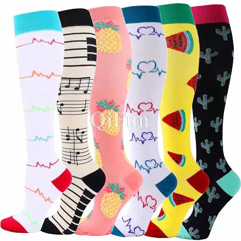 Compression Socks for Running Pain Relief Varicose Veins Pregnancy Knee Stretch Socks Ideal for Gym Outdoor Sports Football