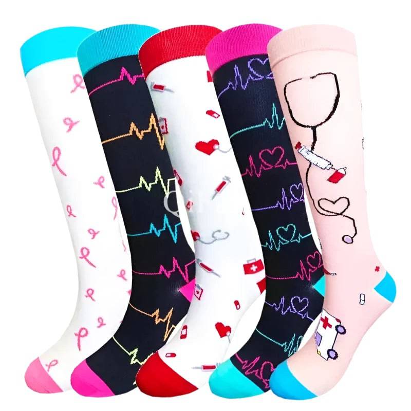 Short Compression Socks for Men Eye Catching Promotional Advertising Ideal for Nurses Sports Cycling Running Rugby and Natural Hiking