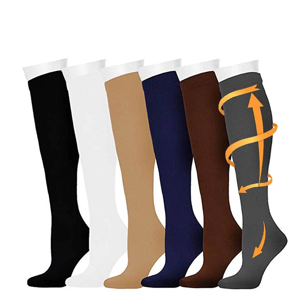 
                  
                    6 Pairs Compression Socks Men Women Hiking Running Varicose Veins Pregnancy Swelling Knee Socks  Marathon Sports Cycling New
                  
                