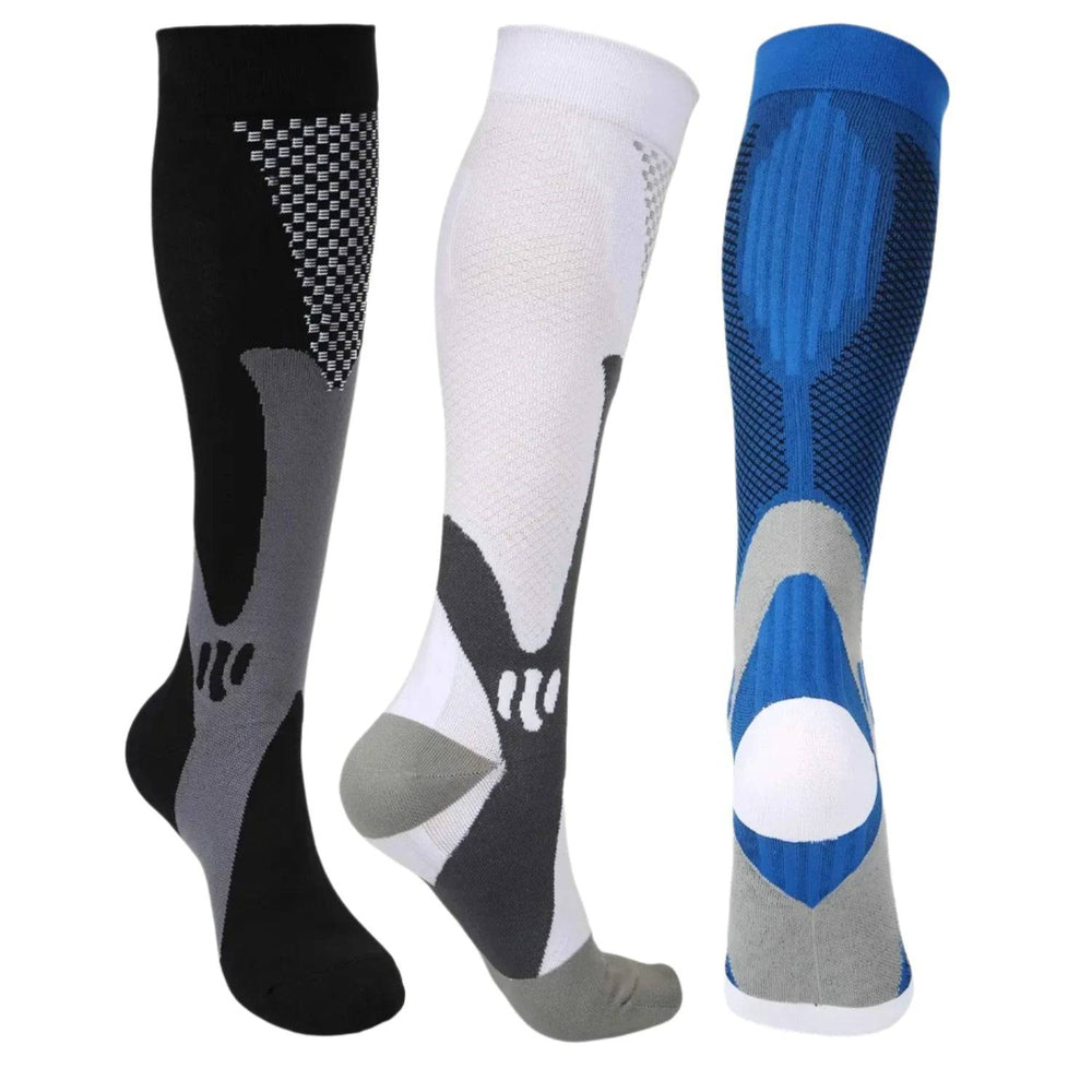 Men's Compression Socks for Running Basketball Cycling Nylon Sport Socks with 20-30mmHg Blood Circulation Relief Pain