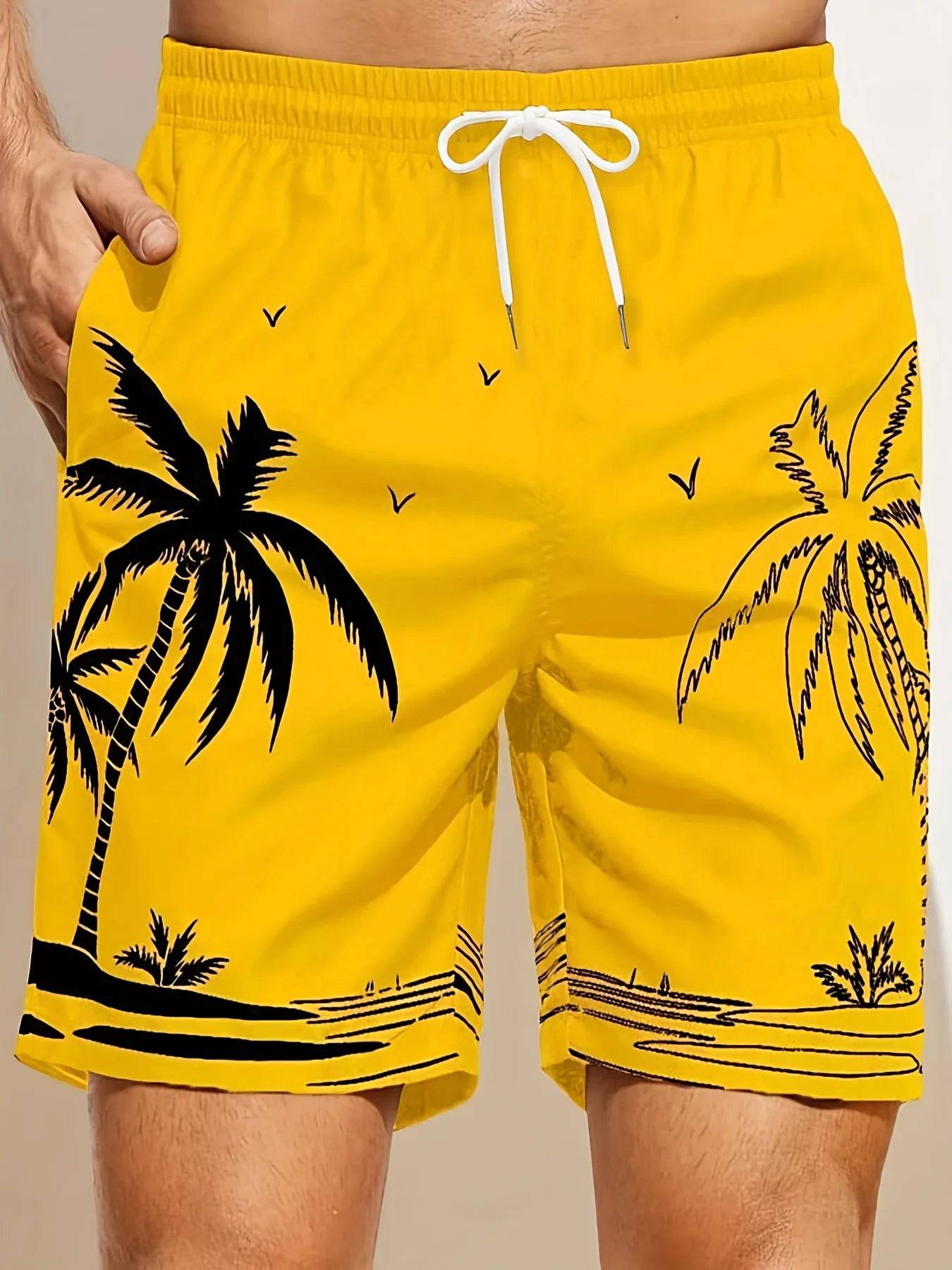 
                  
                    Tropical Palm Tree 3D Print Hawaiian Beach Shorts Fashion All-match Comfortable Men's Shorts Stretch Stringline Shorts 2023
                  
                