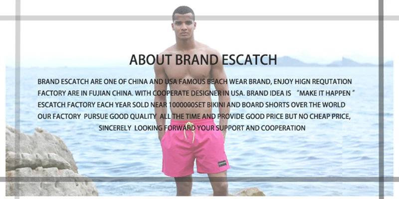 
                  
                    ESCATCH 2024 New Arrivals Men Swimwear Plus Size Fashion Printed Swimsuit Male High Quality Elastic Swim Trunks With Pad
                  
                