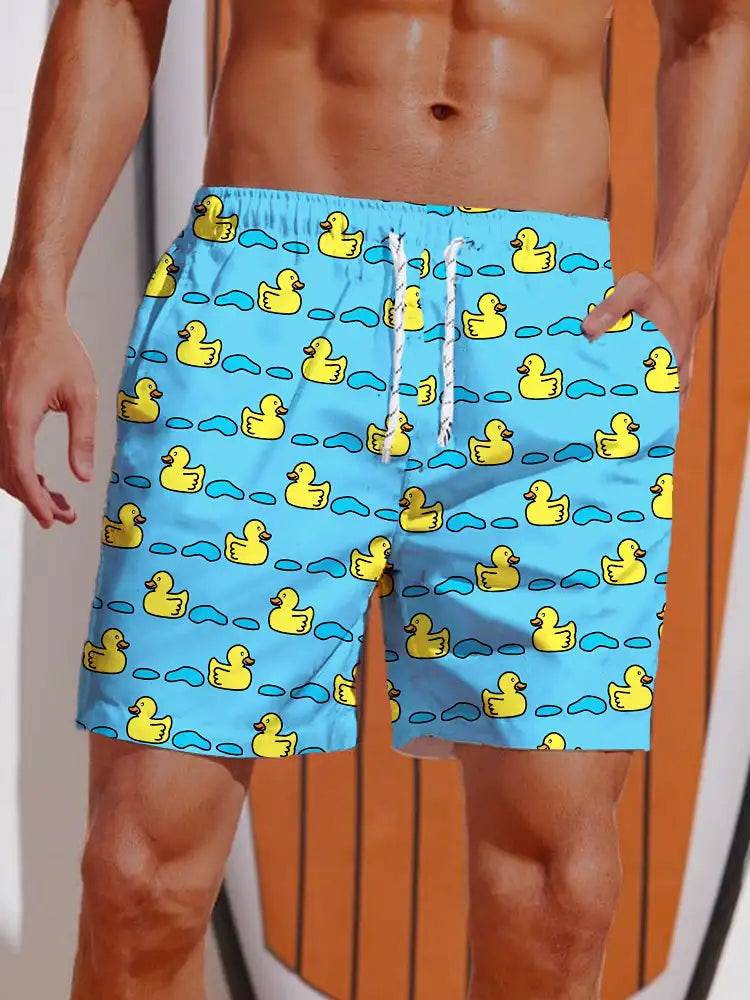 
                  
                    Men's Shorts Hawaiian Yellow Duck Mens Printing Short Summer New swim Trunks Elastic Waist 3D Print Breathable Short Streetwear
                  
                