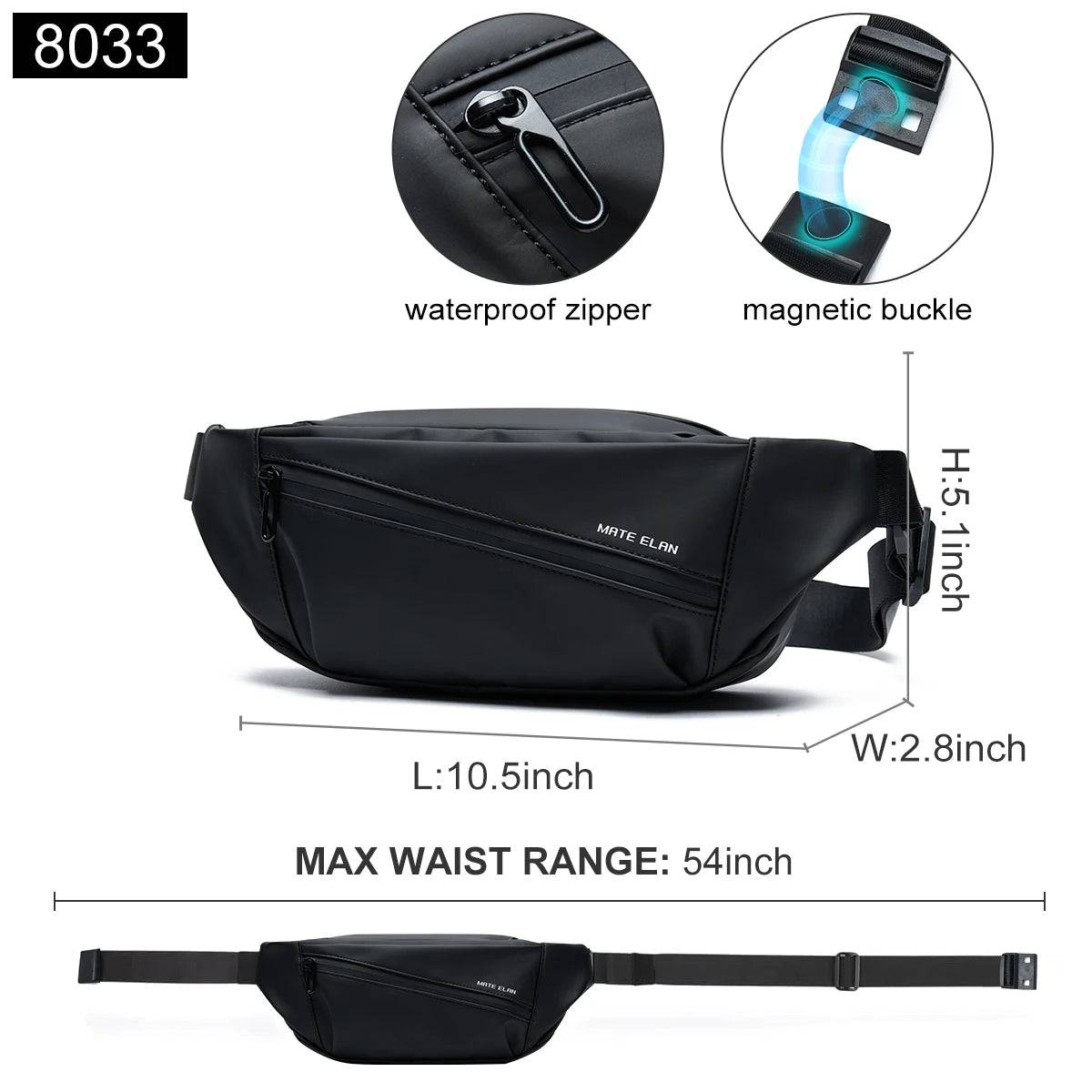 
                  
                    Waterproof Chest Bag, Solid Men's Crossbody Bag, Daily Phone Shoulder Bag, Travel Sports Sling Bag, Trend Men Fanny Pack
                  
                