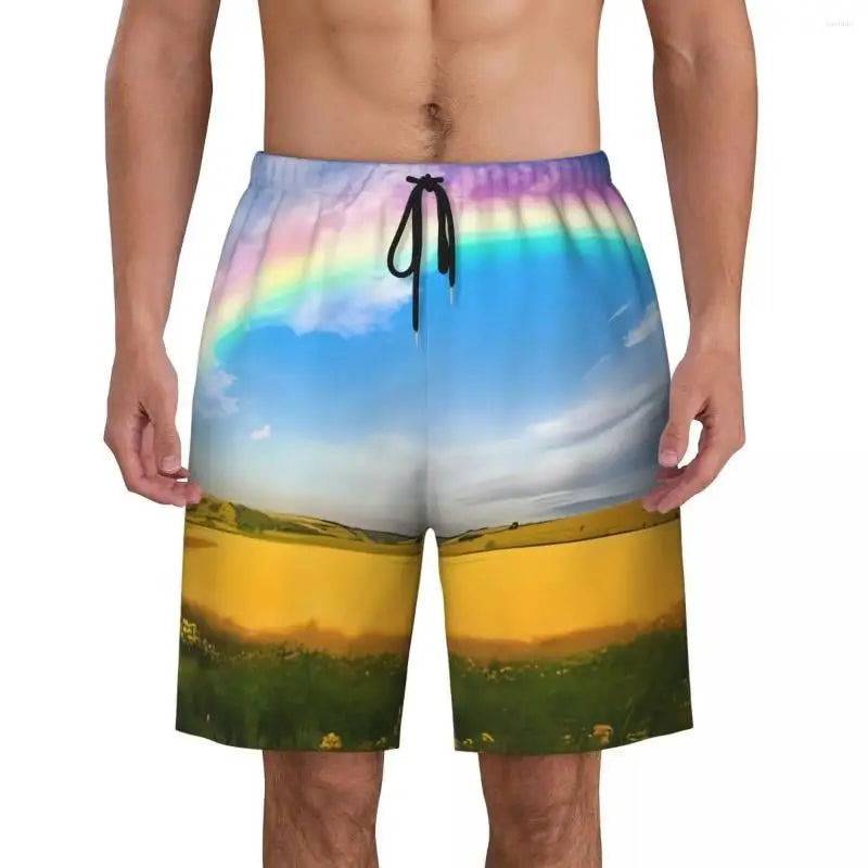 
                  
                    Gradient Swimming Trunks Mens Beach Pants Hot Spring Summer Holiday Shorts Lace Up Pocket Elastic Rise Shorts For Man шорты
                  
                