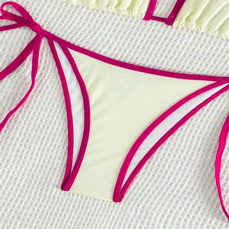 
                  
                    Bikini Set Sexy Contrasting Colors Micro Strings Swimsuit 2024 Women Halter Mini Thong Swimwear Biquinis Beachwear Bikini Mujer
                  
                