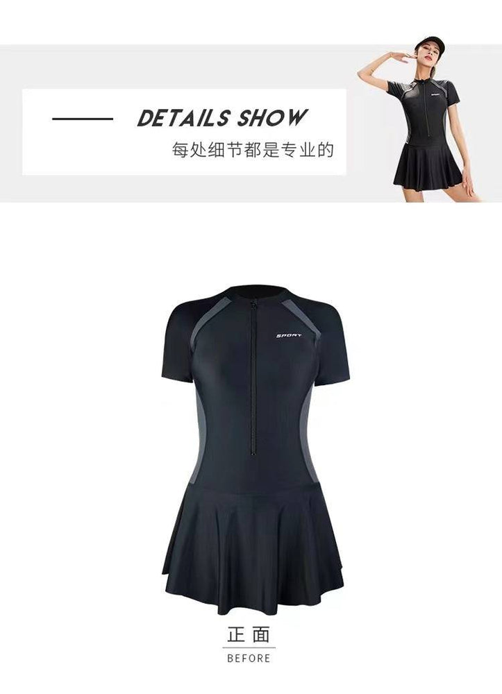 
                  
                    Swimming costume women one-piece sports simple new  dress conservative spa swimsuit thin Slim holiday g
                  
                