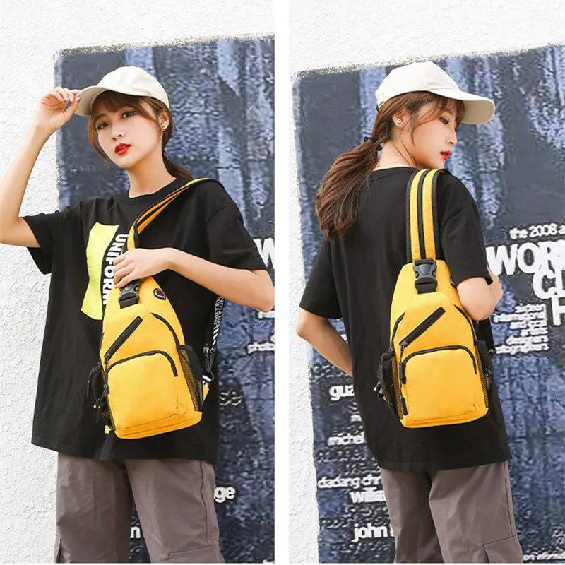 
                  
                    Polarshe Travel Men Chest Shoulder Bag With Earphone Hole Sports Chest Bag Crossbody Mini Women Belt Bag Multi-Function Backpack
                  
                